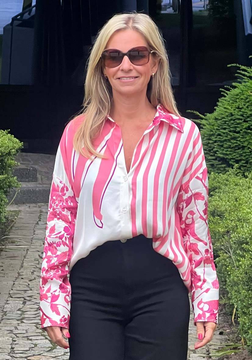 Miss Goodlife Bluse Flowers and Stripes