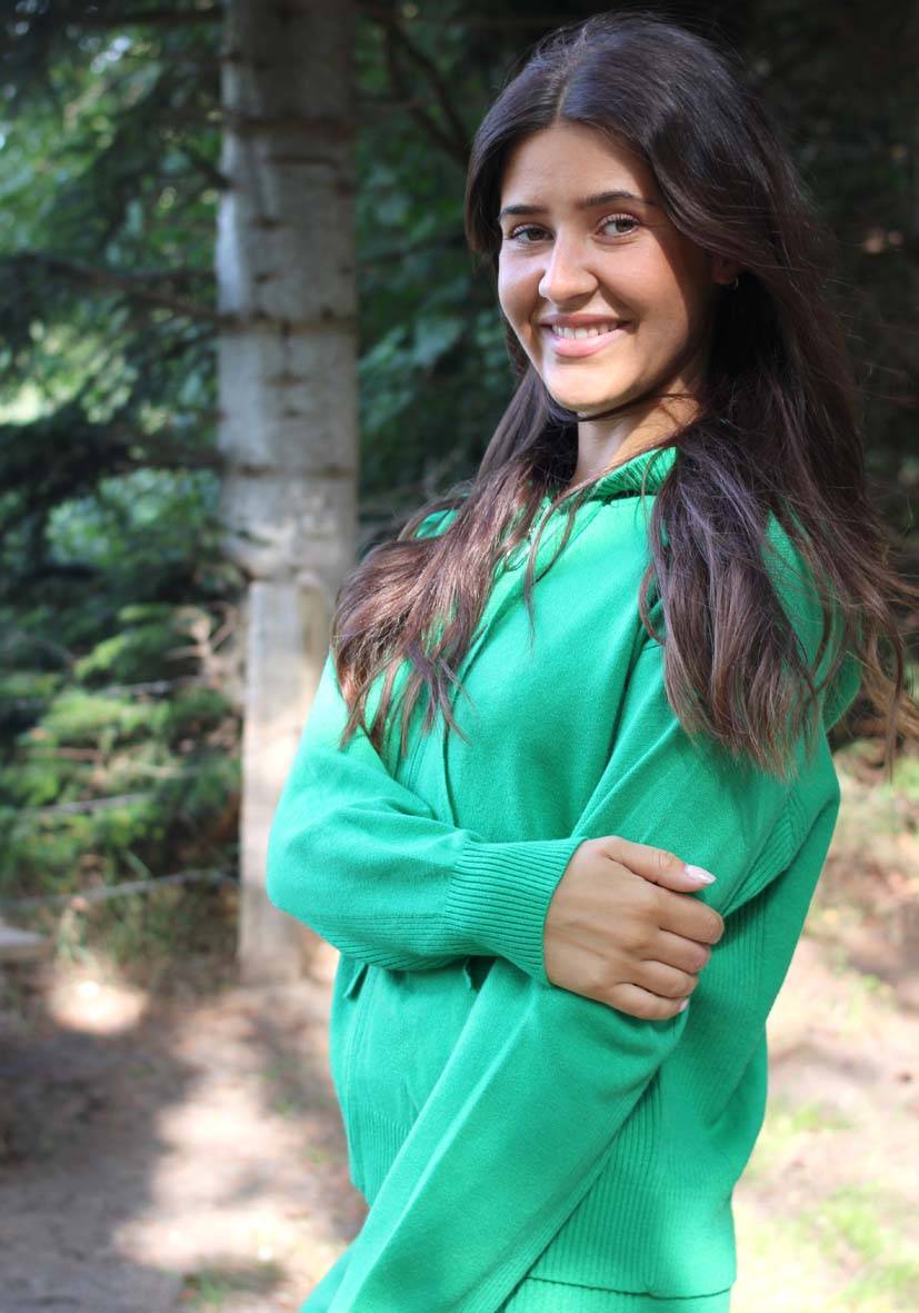 Miss Goodlife Cardigan Knitted Zipper – Green