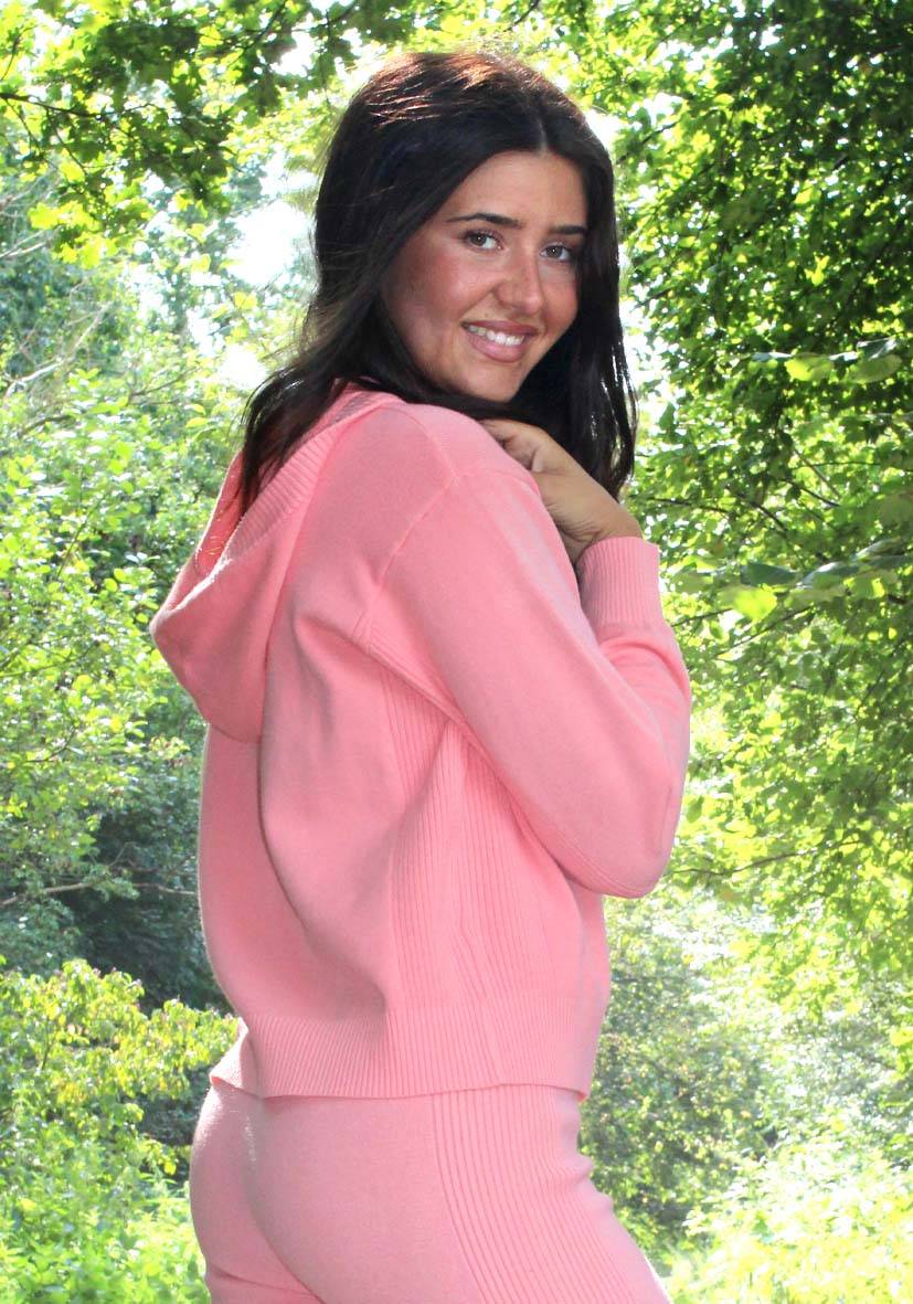 Miss Goodlife Cardigan Knitted Zipper – Peach