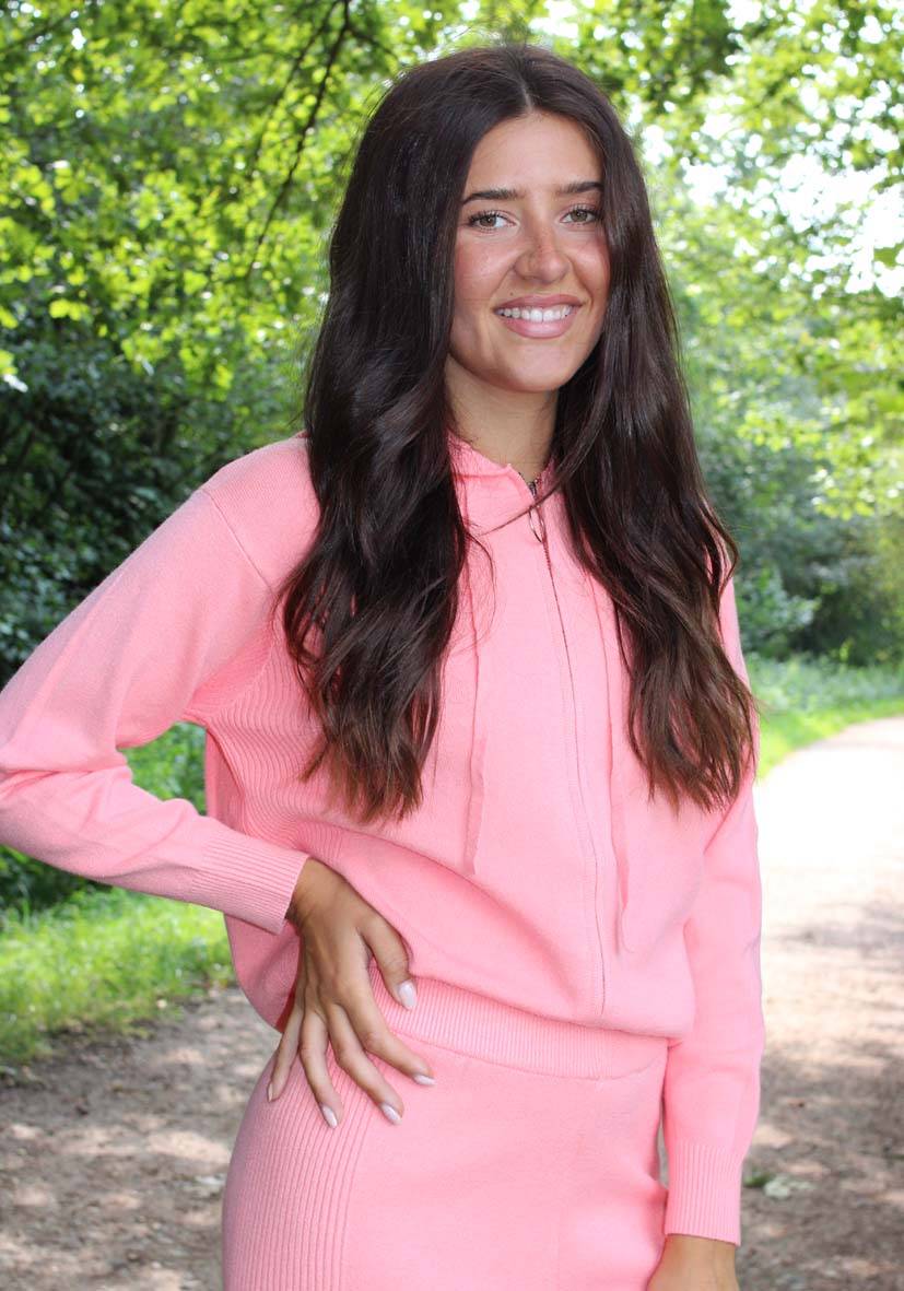 Miss Goodlife Cardigan Knitted Zipper – peach