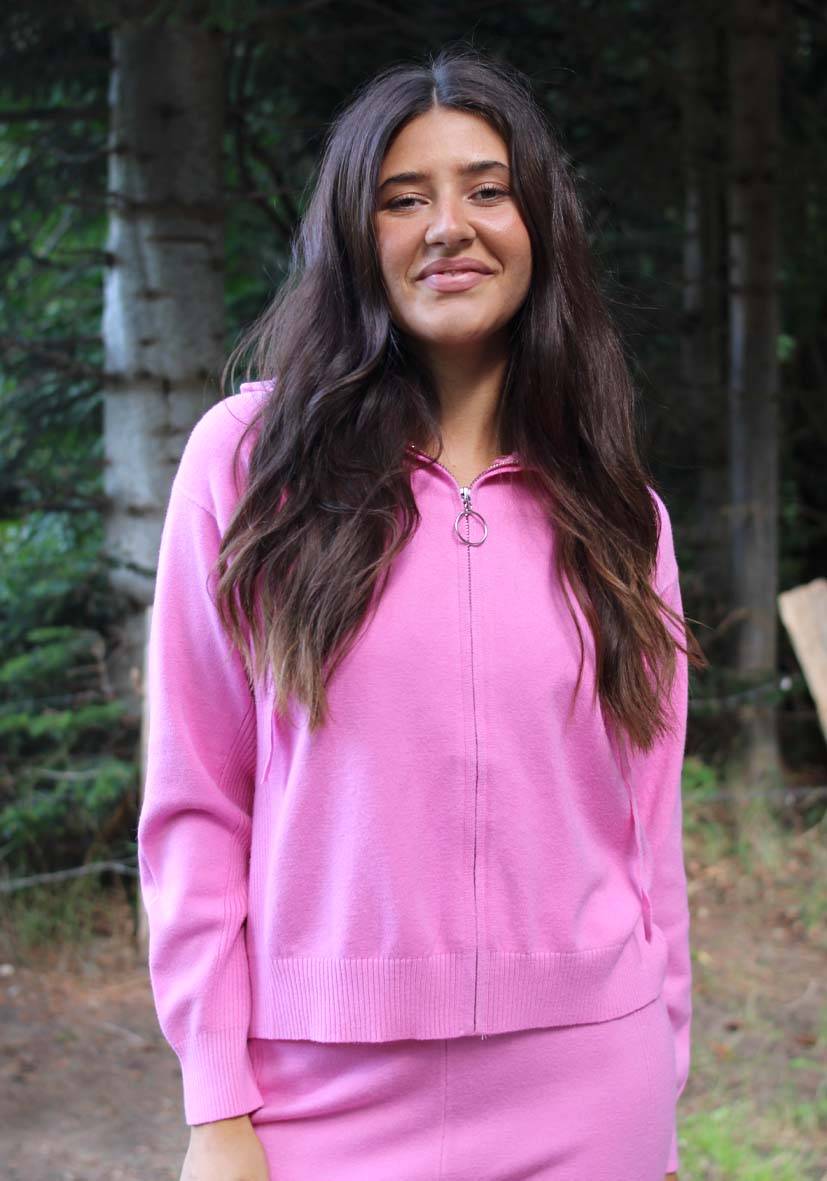 Miss Goodlife Cardigan Knitted Zipper – pink