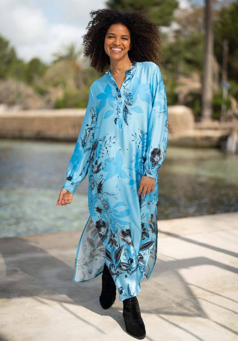 Miss Goodlife Dress Blue Flower Midi