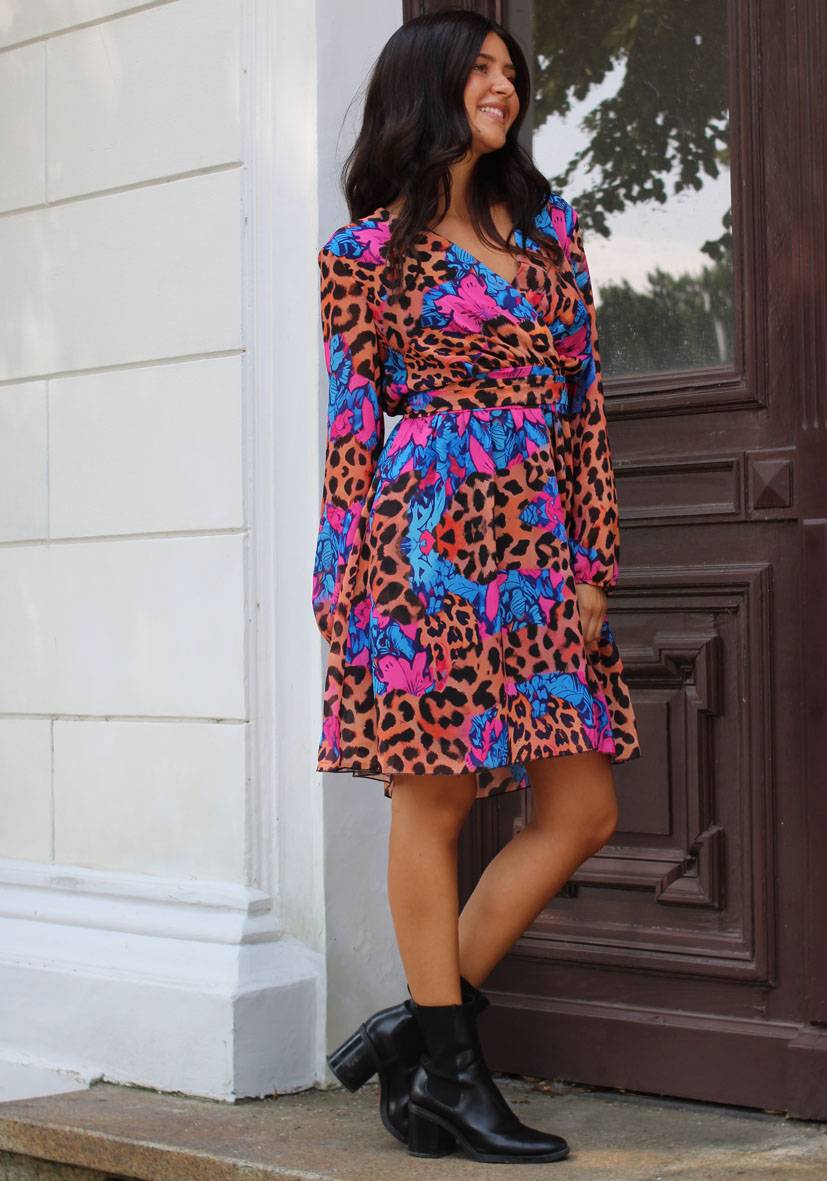 Miss Goodlife Dress Colorful Leo Short