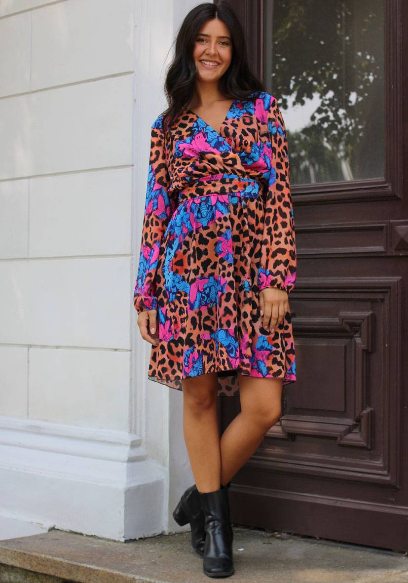 Miss Goodlife Dress Colorful Leo Short