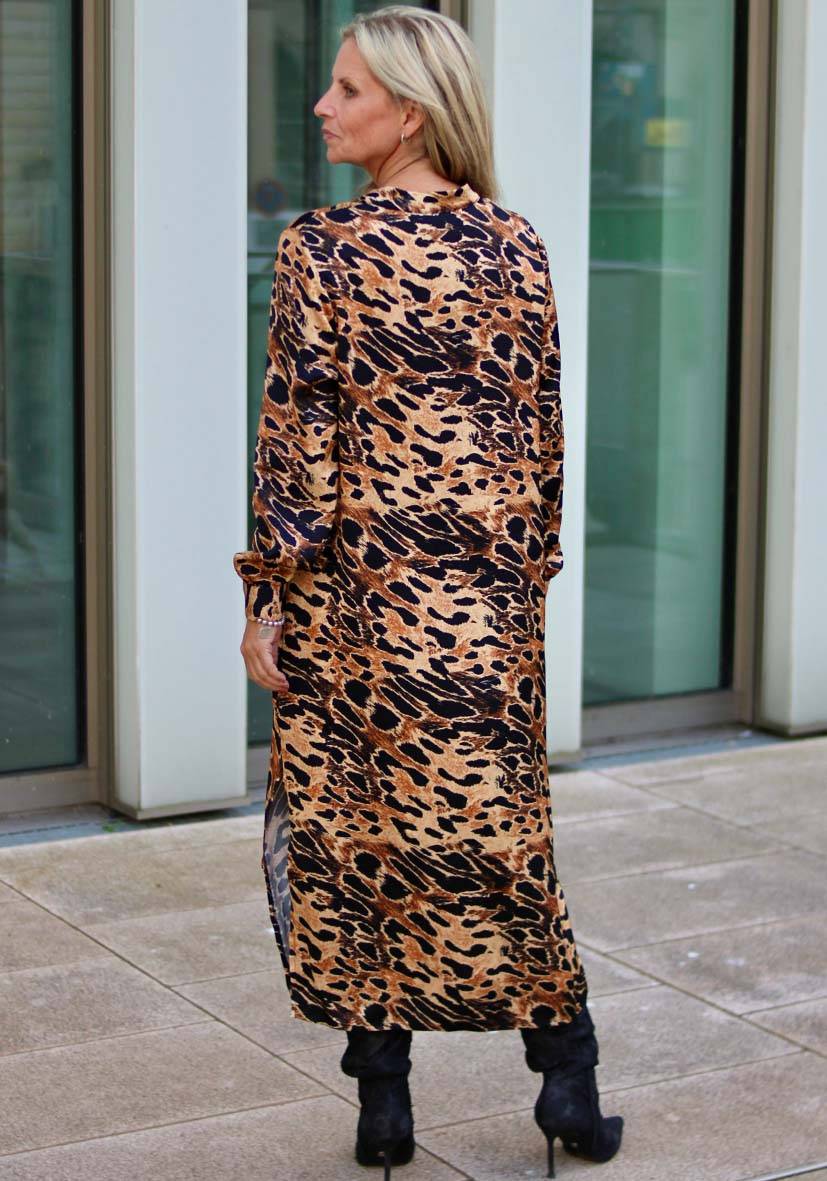 Miss Goodlife Dress Fancy Leo Midi – Brown