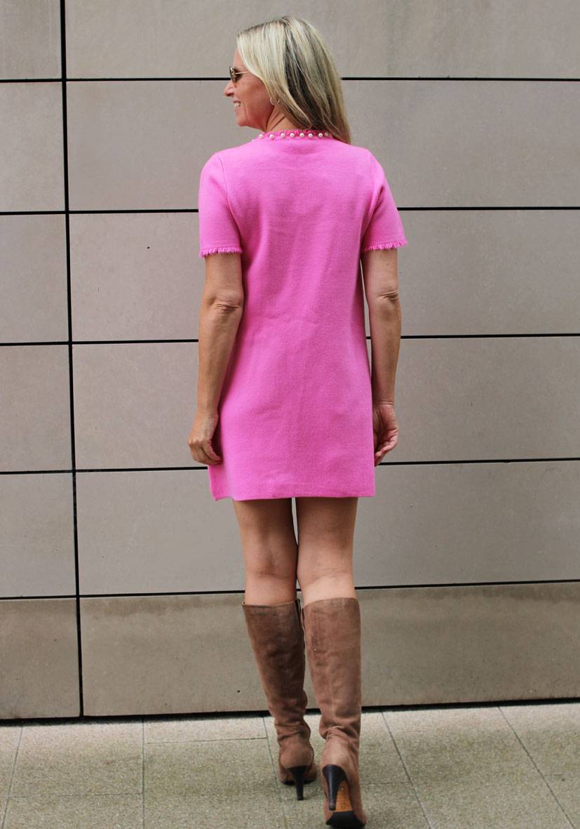 Miss Goodlife Dress Knitted Short – Pink