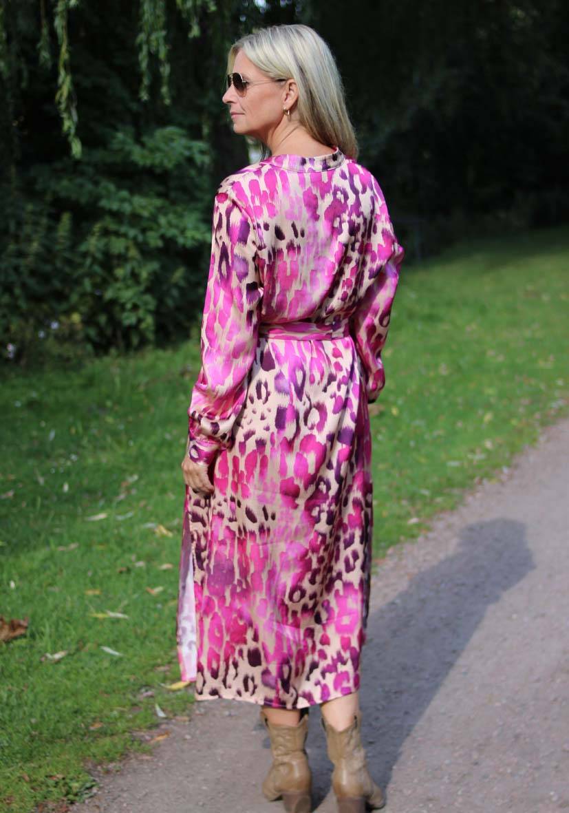 Miss Goodlife Dress Pink Leo Midi