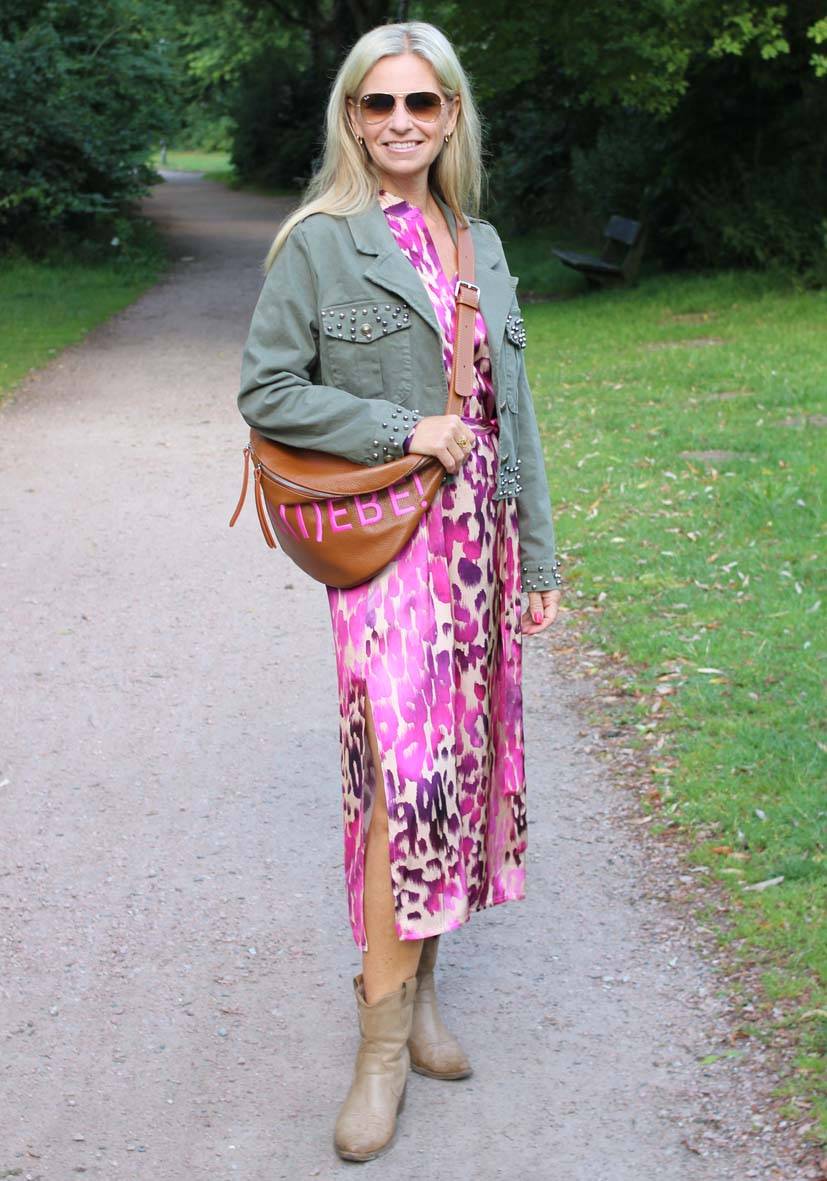 Miss Goodlife Dress Pink Leo Midi