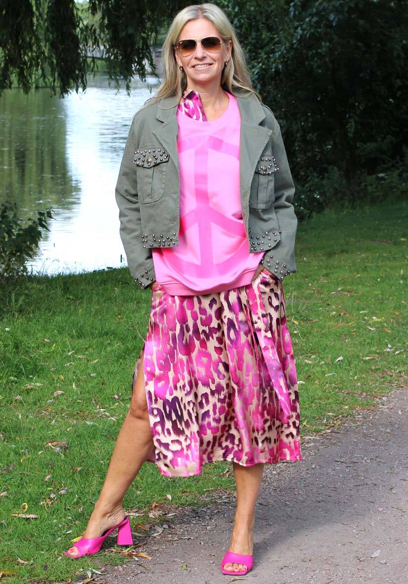 Miss Goodlife Dress Pink Leo Midi