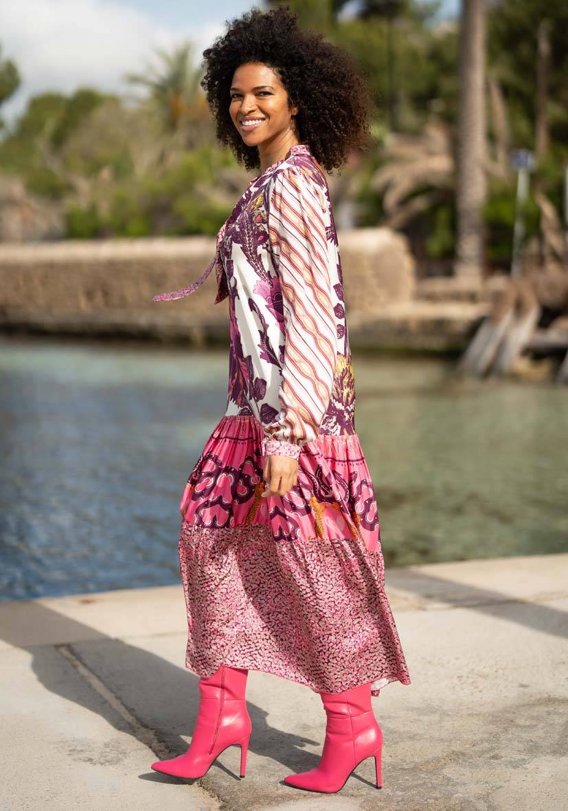 Miss Goodlife Dress Pink Snakes