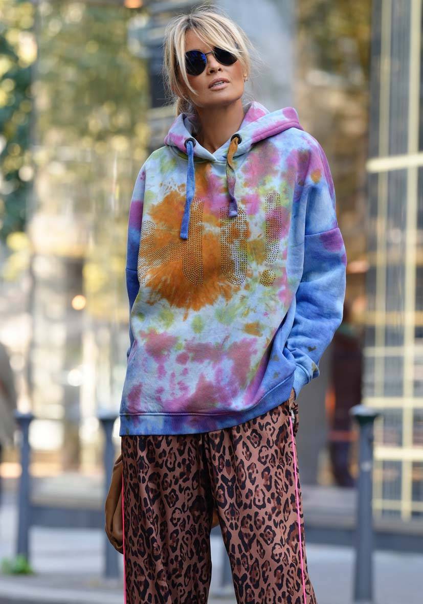 Miss Goodlife Hoodie Batik Hi! Strass – Rose