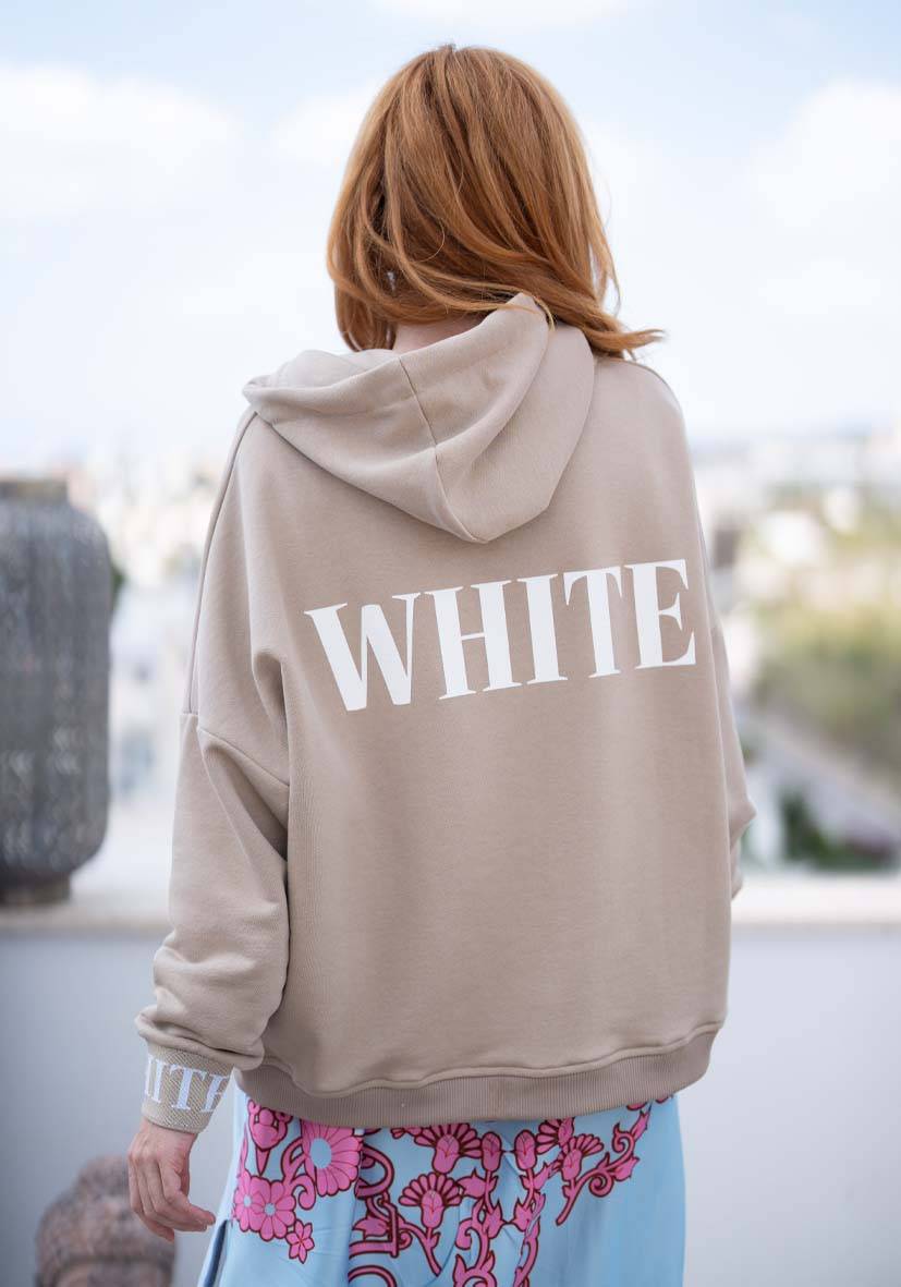 Miss Goodlife Hoodie Black And White – Sand