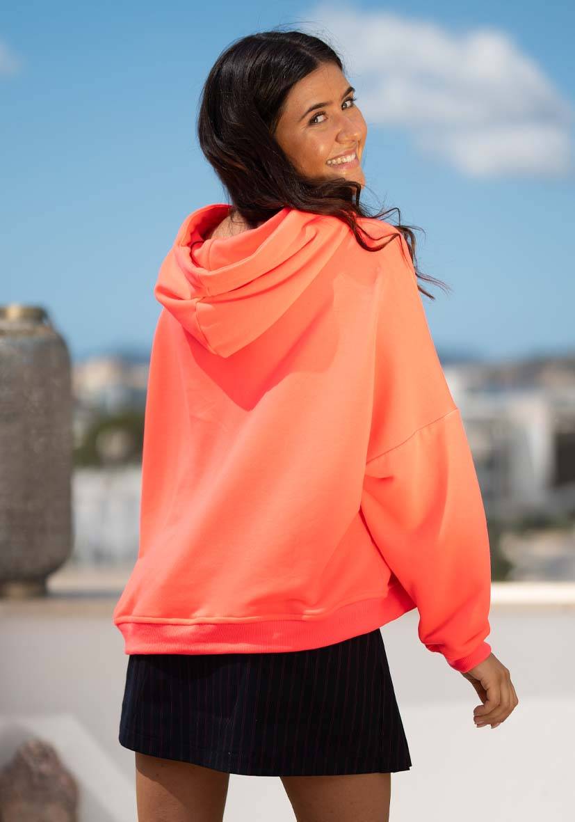 Miss Goodlife Hoodie Choose Happy Strass – Neonpink