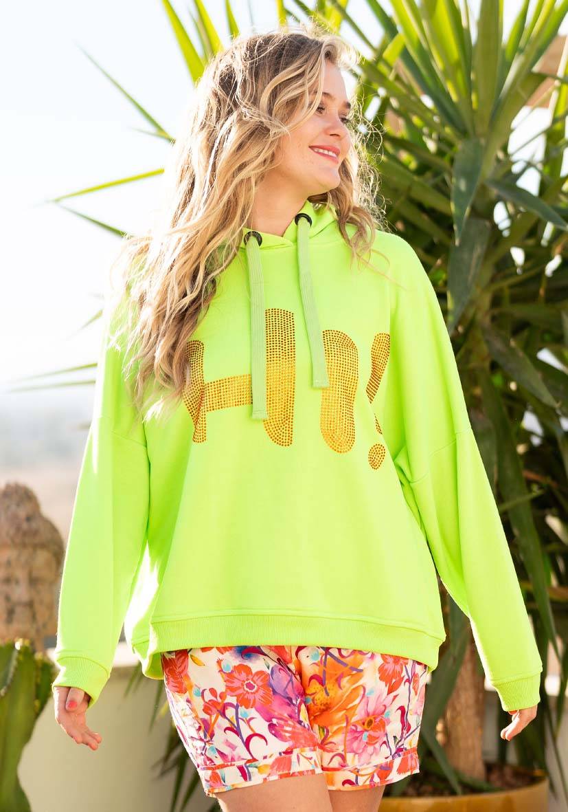 Miss Goodlife Hoodie Hi! Hi! – neongreen/neonorange