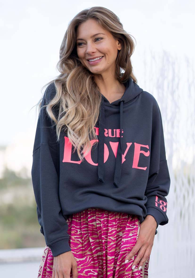Miss Goodlife Hoodie True Love – Anthracite