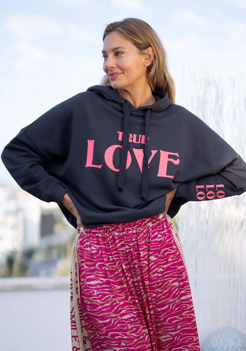 Miss Goodlife Hoodie True Love – Anthracite