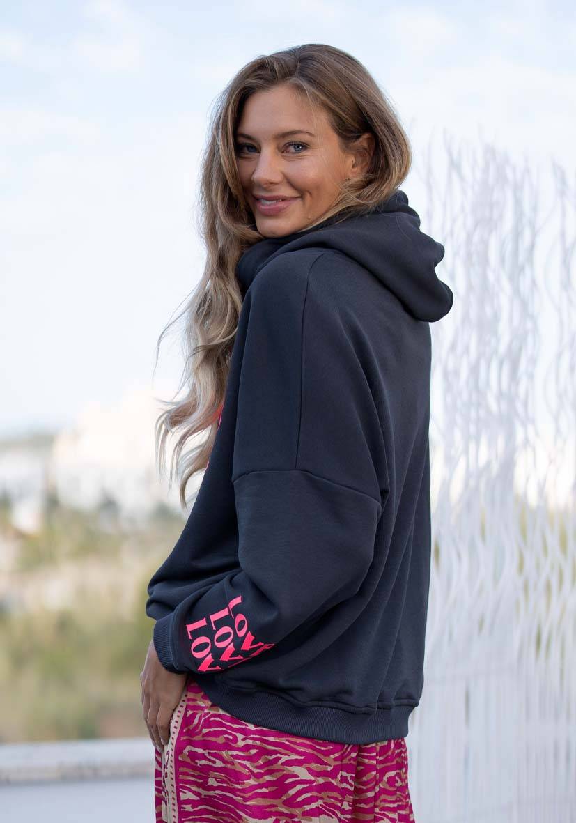 Miss Goodlife Hoodie True Love – Anthracite