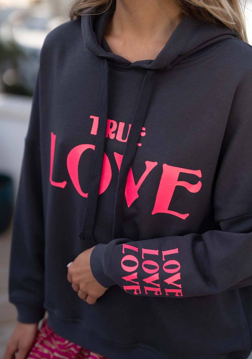 Miss Goodlife Hoodie True Love – Anthracite