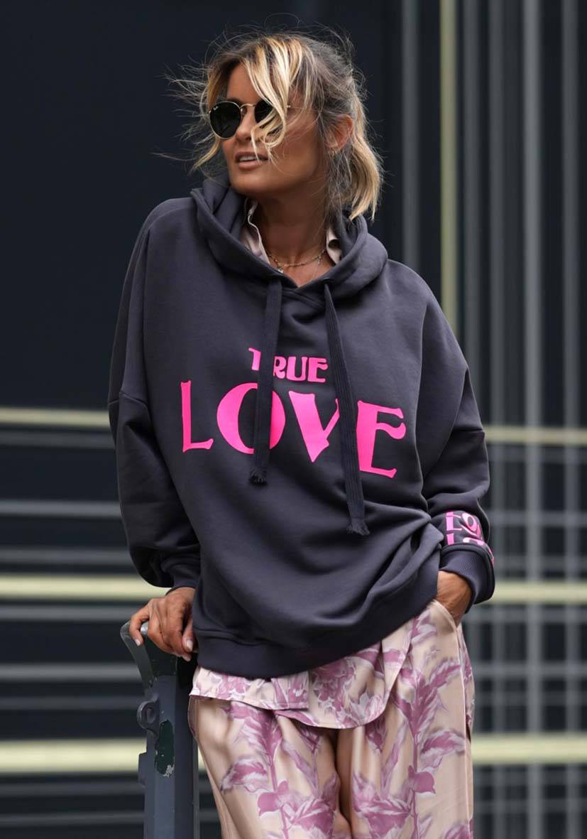 Miss Goodlife Hoodie True Love – anthracite