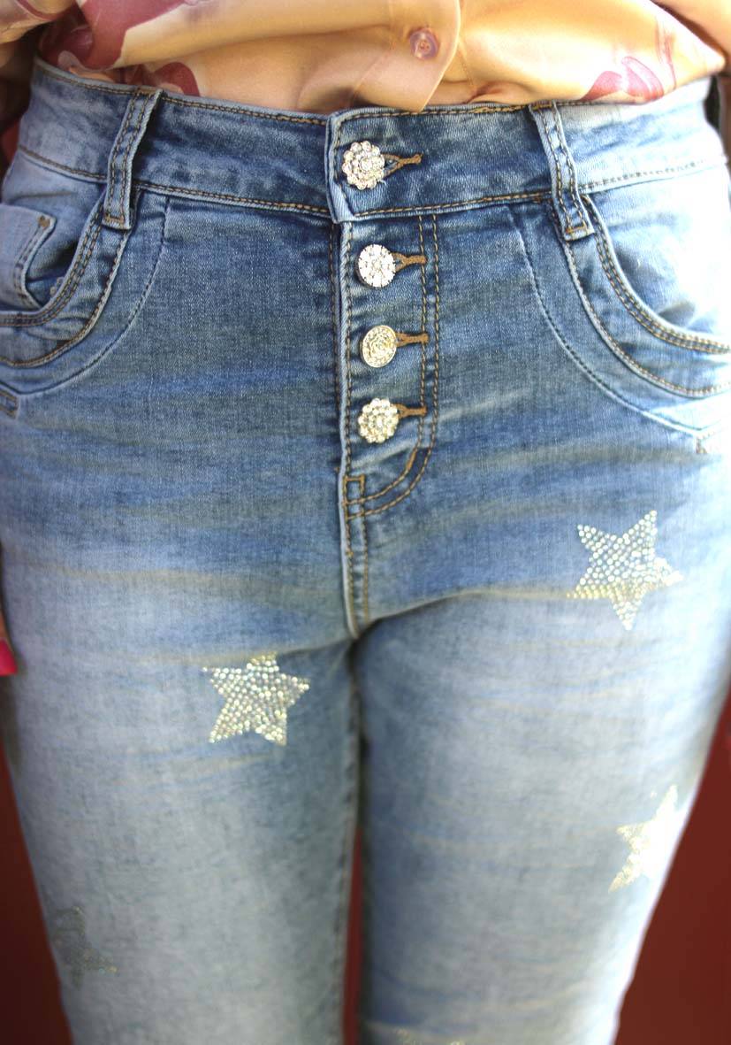 Miss Goodlife Jeans Silver Stone Stars