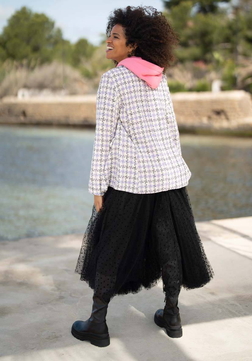 Miss Goodlife Maxirock Tüll Dots Allover – Black