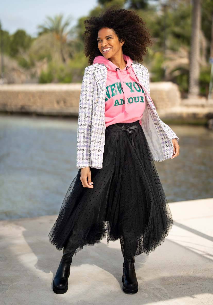 Miss Goodlife Maxirock Tüll Dots allover – black