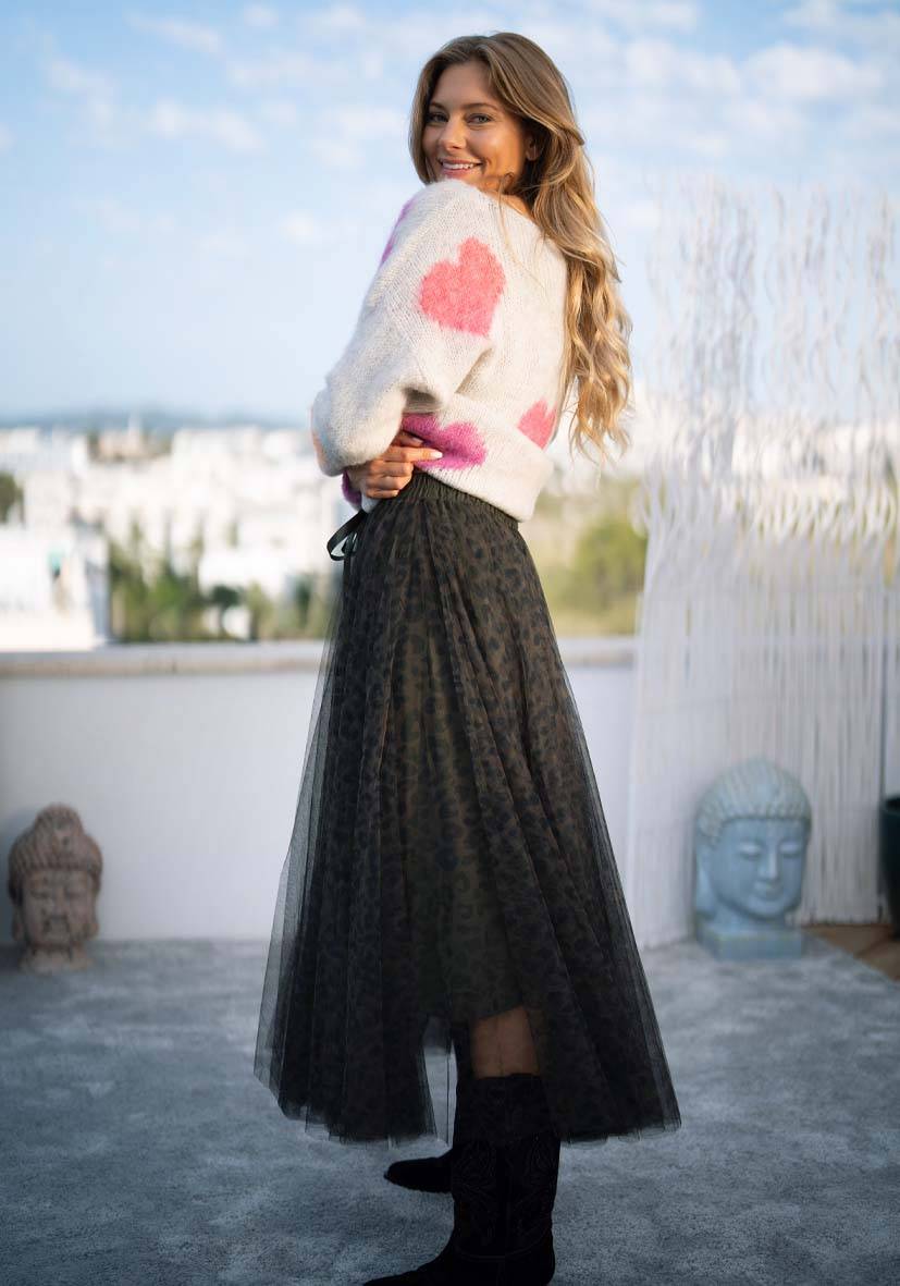 Miss Goodlife Maxirock Tüll Leo Allover – Green