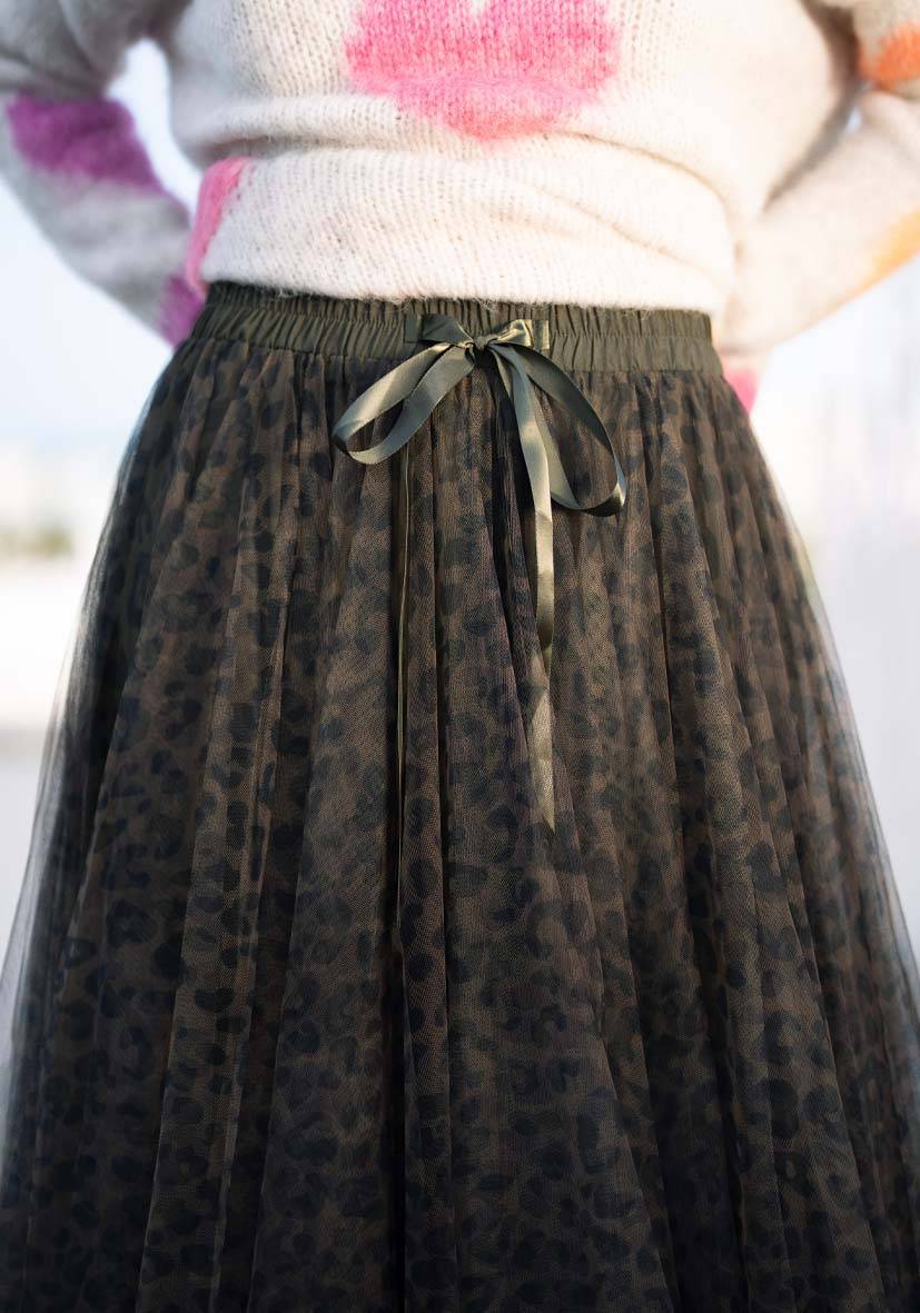 Miss Goodlife Maxirock Tüll Leo Allover – Green