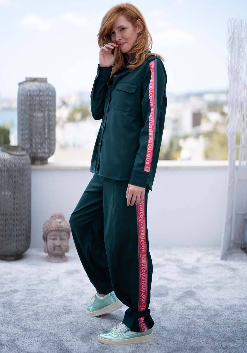 Miss Goodlife Pants Border Love – Green