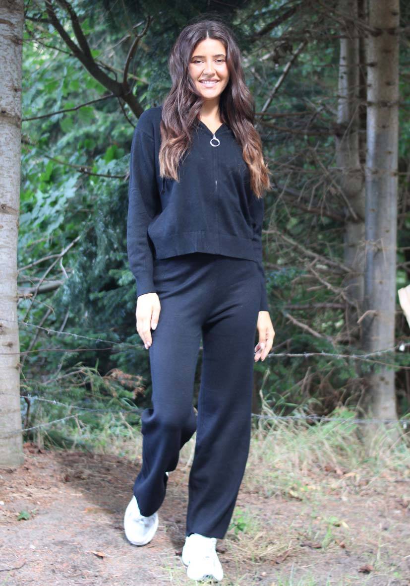 Miss Goodlife Pants Knitted Culotte – Black