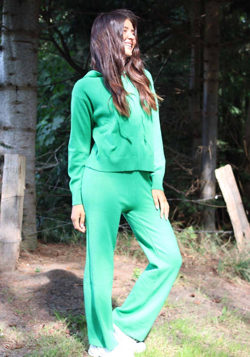 Miss Goodlife Pants Knitted Culotte – Green