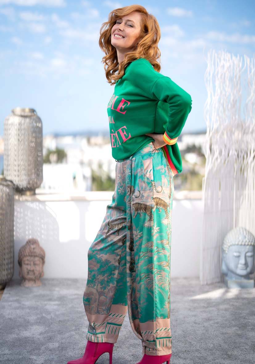 Miss Goodlife Pants Tiger In The Jungle – Green