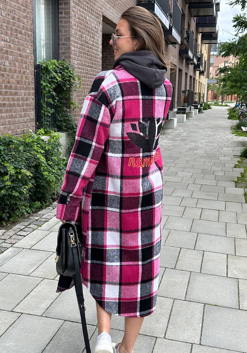 Miss Goodlife Patch-Mantel Mit Taschen – Pink