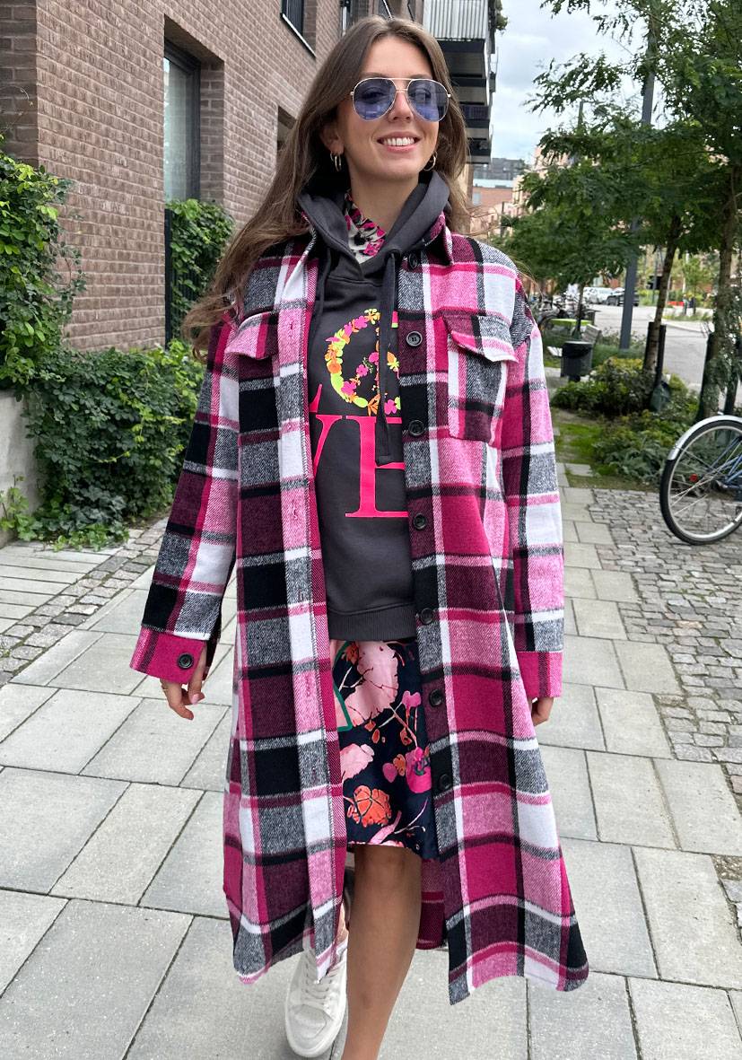 Miss Goodlife Patch-Mantel mit Taschen – pink