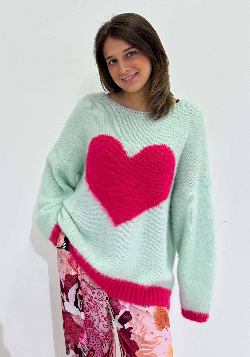 Miss Goodlife Pullover Heart – mint