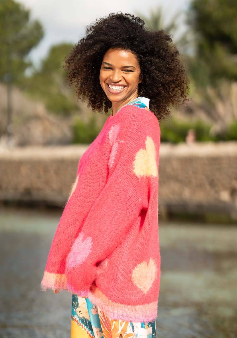 Miss Goodlife Pullover Hearts Allover – Pink