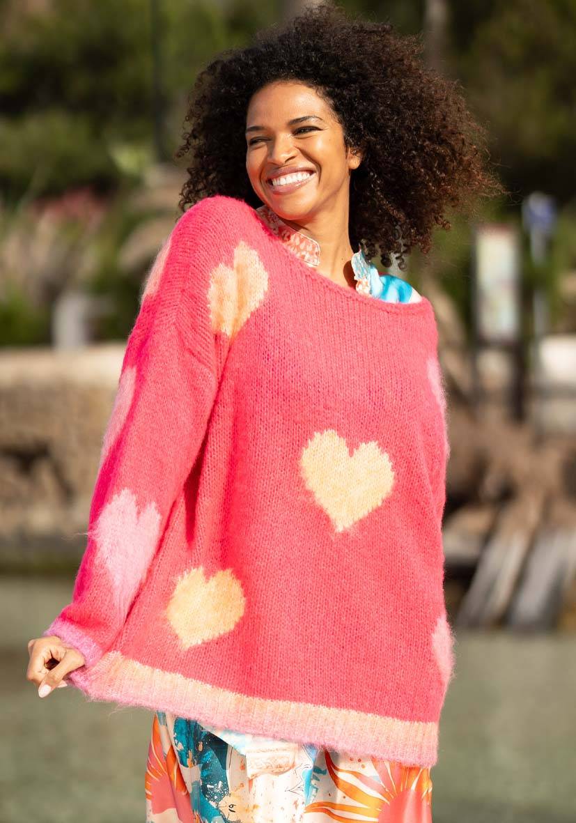 Miss Goodlife Pullover Hearts allover – pink