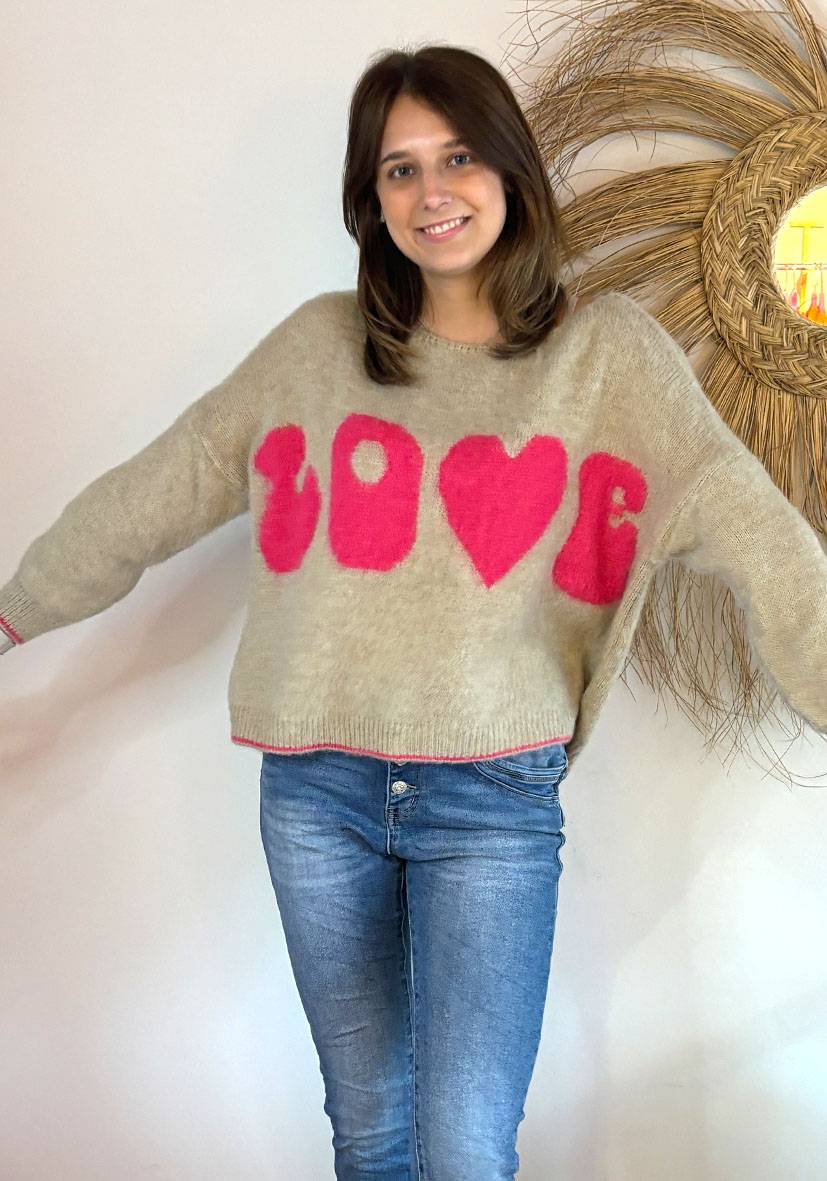 Miss Goodlife Pullover Love – Sand