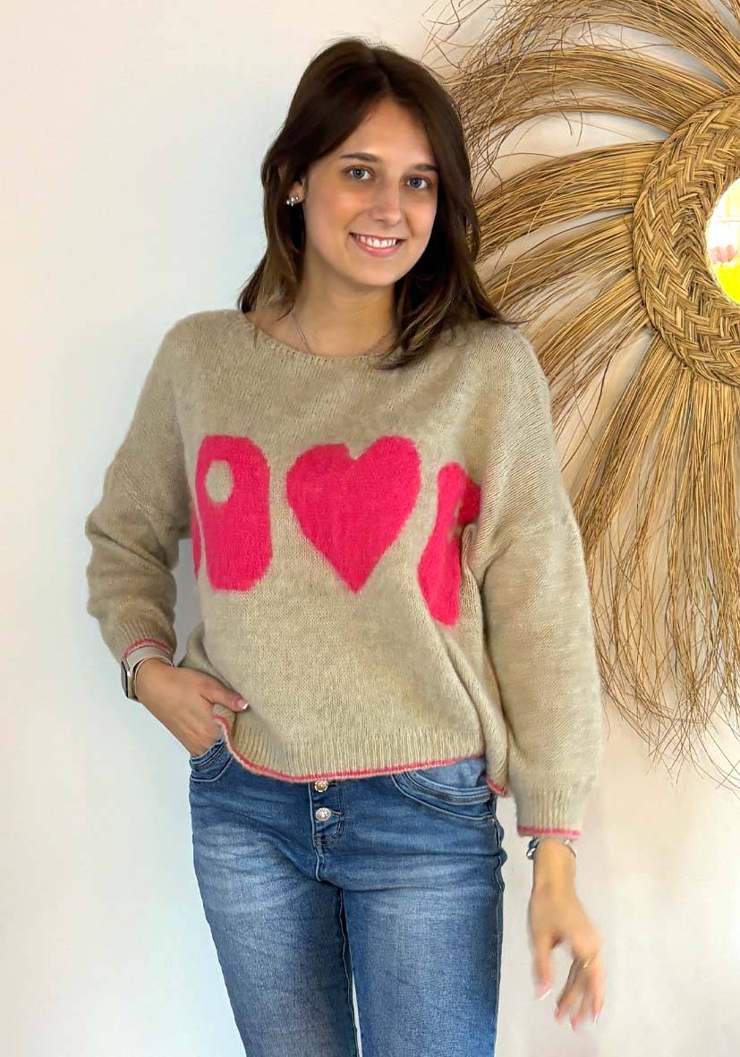 Miss Goodlife Pullover Love – Sand
