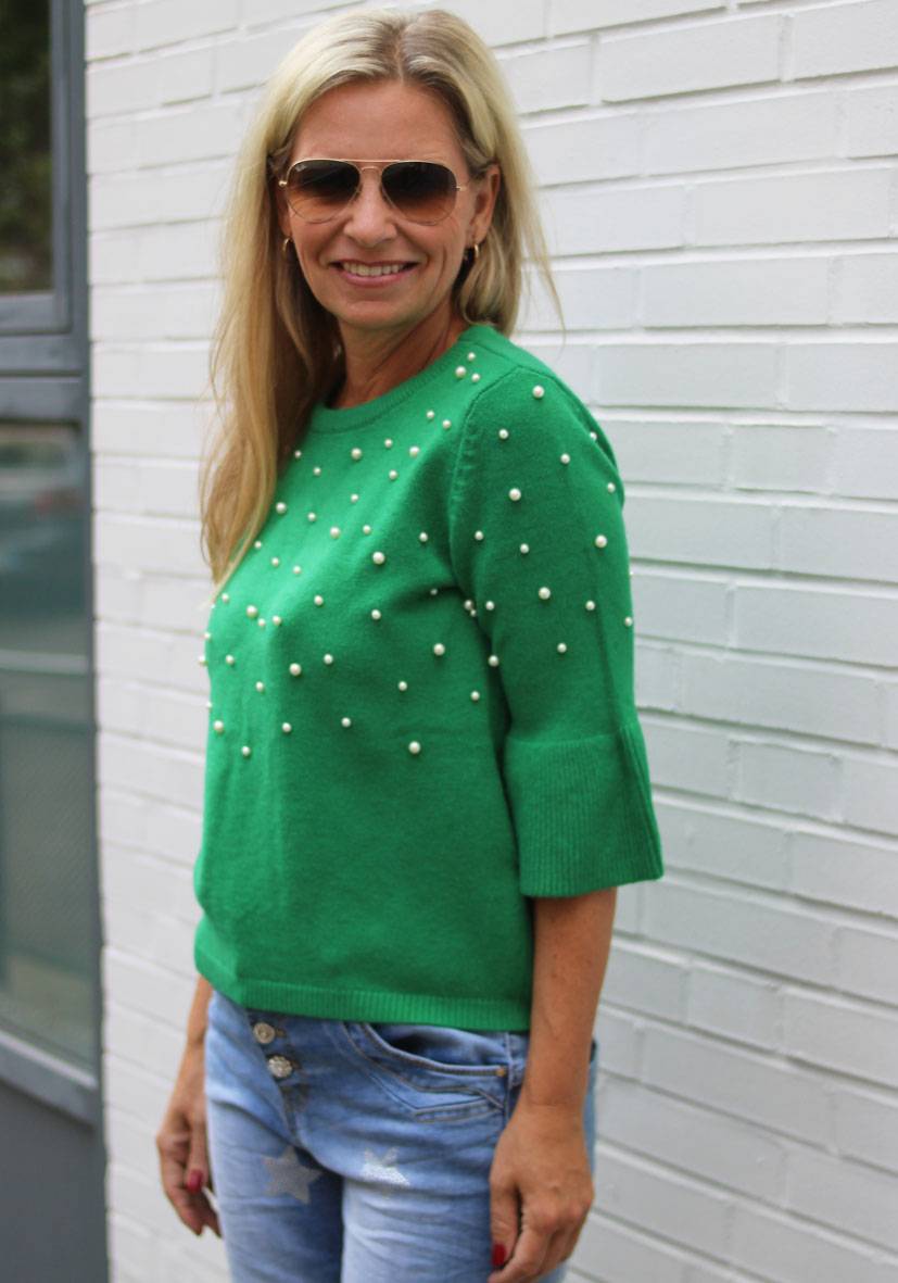 Miss Goodlife Pullover Pearl Roundneck – Green
