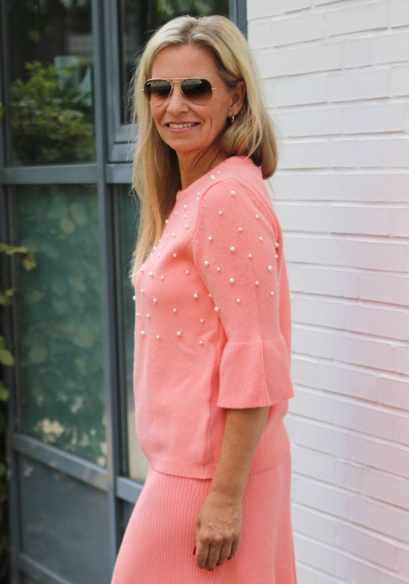 Miss Goodlife Pullover Pearl Roundneck – Peach