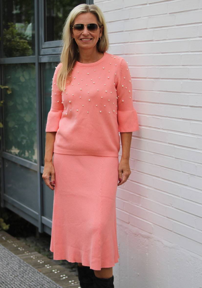 Miss Goodlife Pullover Pearl Roundneck – Peach