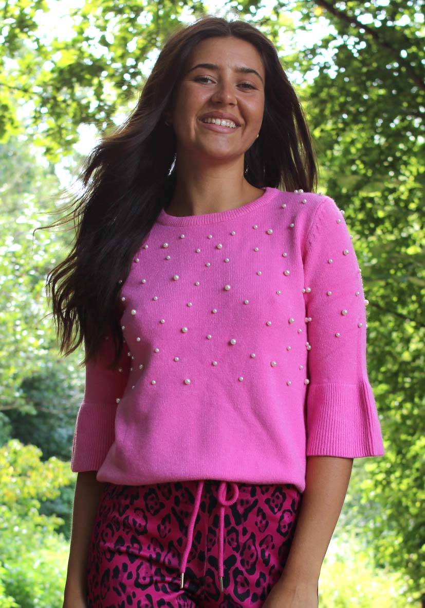 Miss Goodlife Pullover Pearl Roundneck – pink