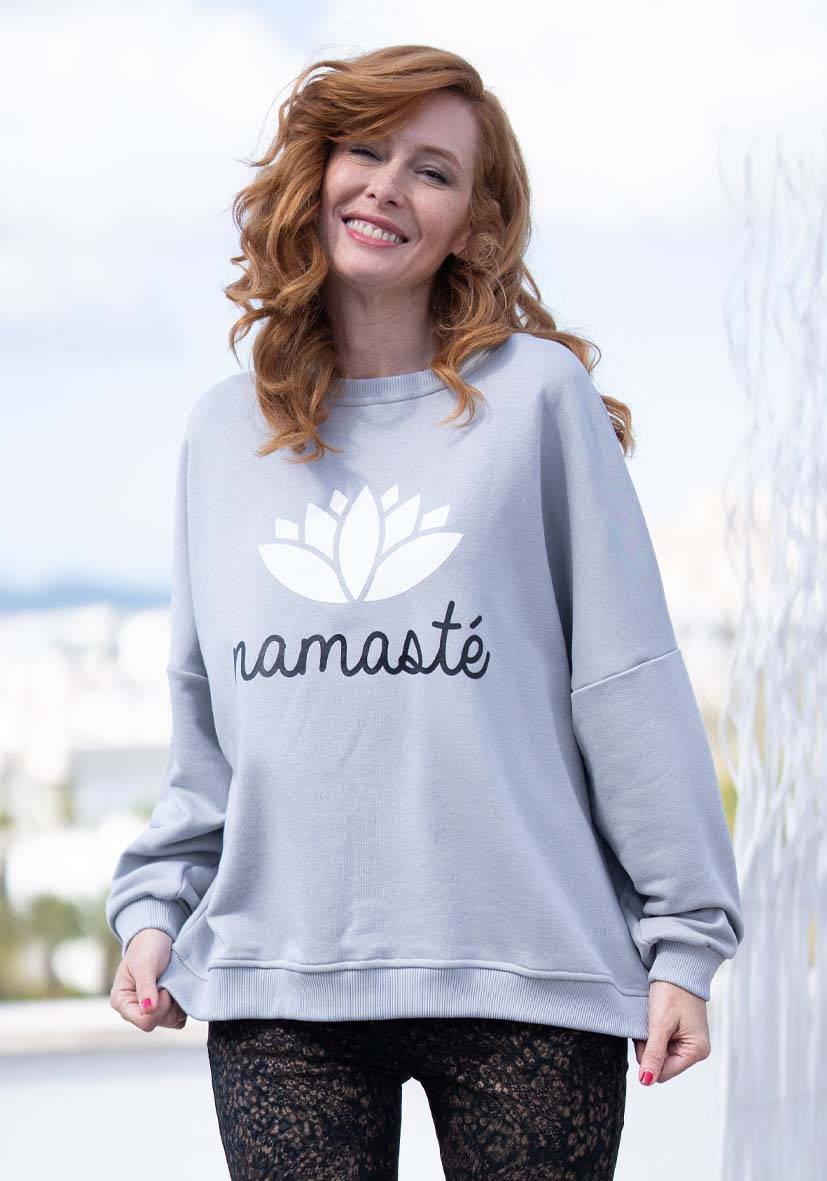 Miss Goodlife Roundneck Double Namasté – grey