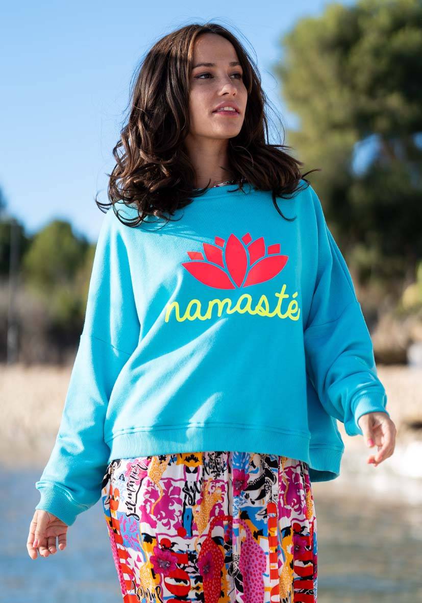 Miss Goodlife Roundneck Double Namasté – Turquoise