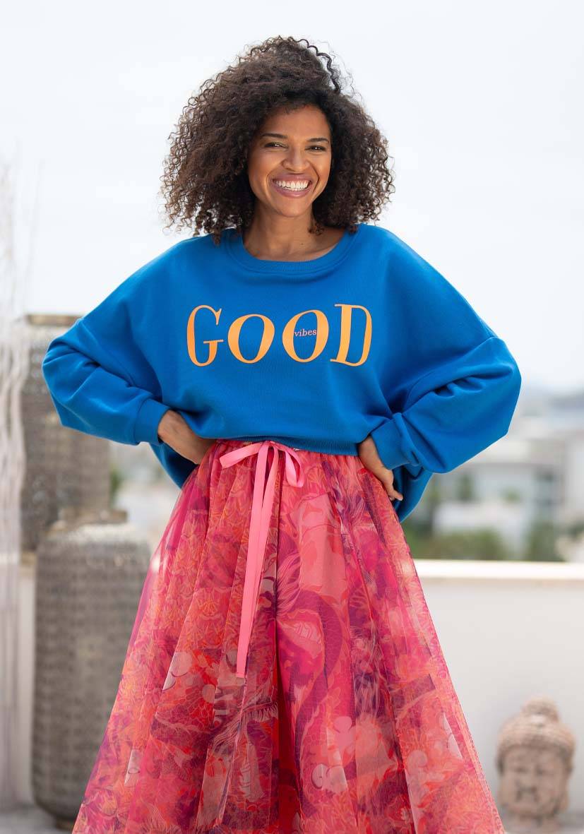 Miss Goodlife Roundneck Good Vibes – Blue
