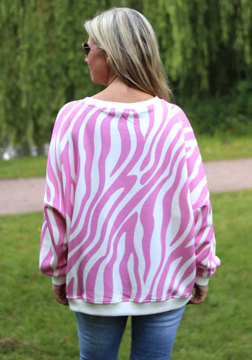 Miss Goodlife Roundneck L(i)ebe Zebra Strass – Rose