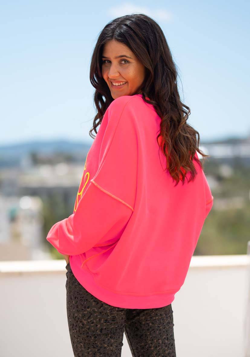 Miss Goodlife Roundneck Life Is Beautiful – Neonpink