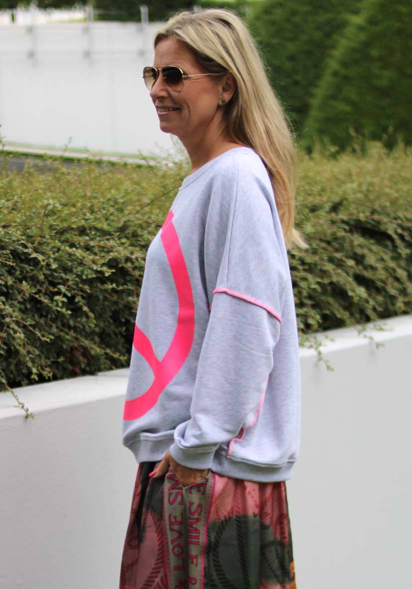 Miss Goodlife Roundneck Peace – Lightgrey