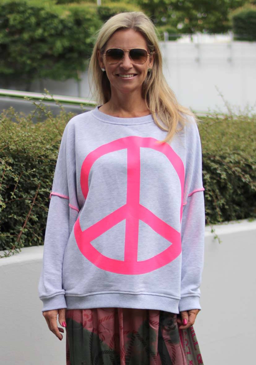 Miss Goodlife Roundneck Peace – lightgrey